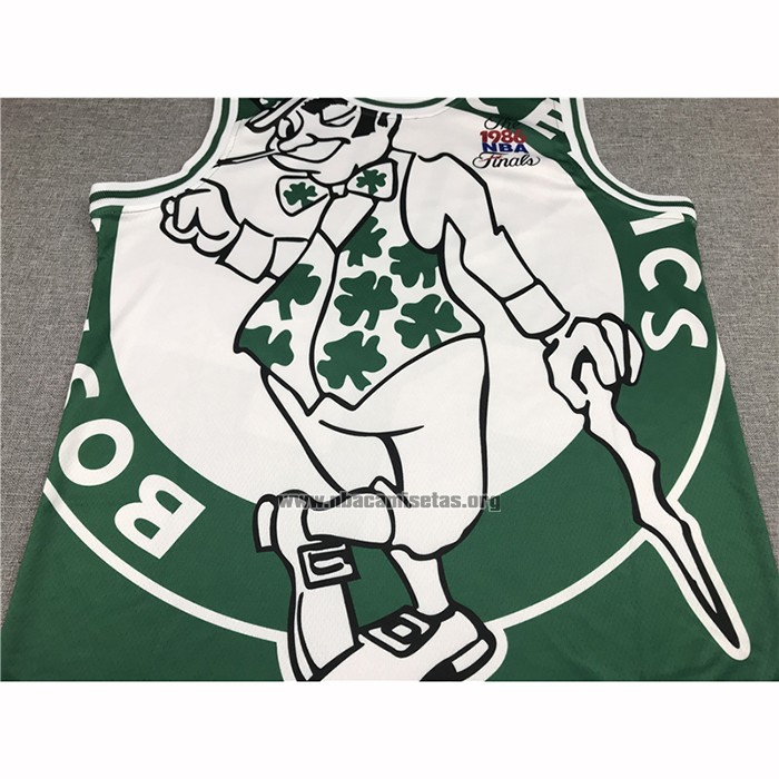 Camiseta Boston Celtics Larry Bird NO 33 Mitchell & Ness Big Face Verde